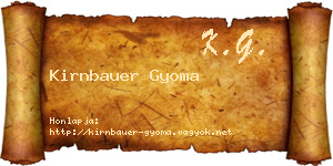 Kirnbauer Gyoma névjegykártya